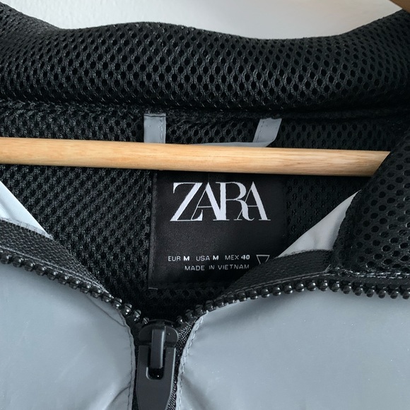 Zara zip up hoodie size M silver - Picture 5 of 5